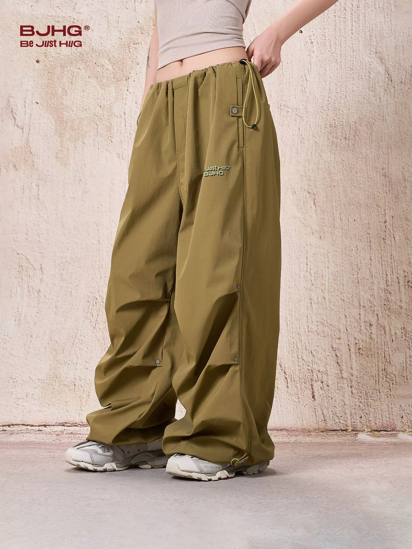 Multi-Drawstring Detail Track Pants Korean Street Fashion Pants By BE Just Hug Shop Online at OH Vault