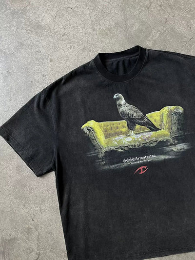 Bird and Sofa Graphic T-Shirt Korean Street Fashion T-Shirt By CATSSTAC Shop Online at OH Vault