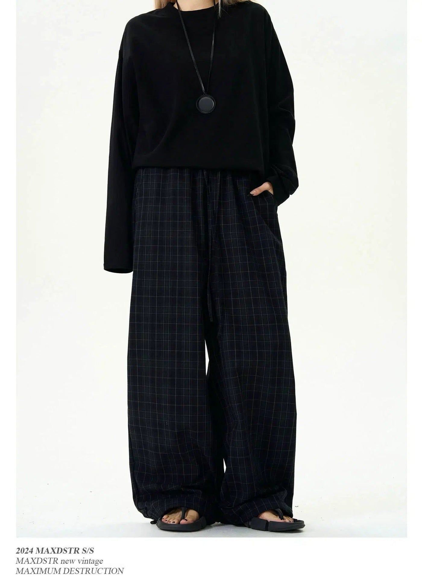 Waistband Plaid Pants Korean Street Fashion Pants By MaxDstr Shop Online at OH Vault