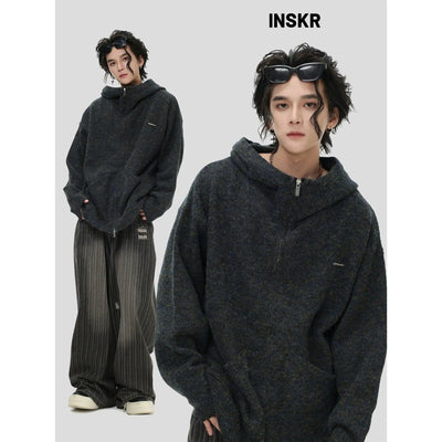 Comfy Hooded Full-Zip Sweater Korean Street Fashion Sweater By INS Korea Shop Online at OH Vault