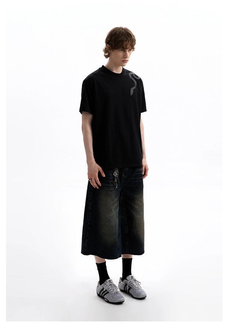 Washed Raw Edge Denim Shorts Korean Street Fashion Shorts By A PUEE Shop Online at OH Vault
