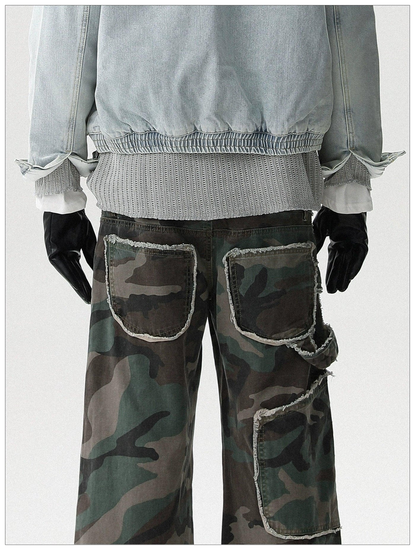 Frayed Lines Camouflage Jeans Korean Street Fashion Jeans By Mr Nearly Shop Online at OH Vault