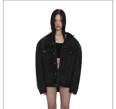 Wide Shoulder Denim Jacket Korean Street Fashion Jacket By Mason Prince Shop Online at OH Vault