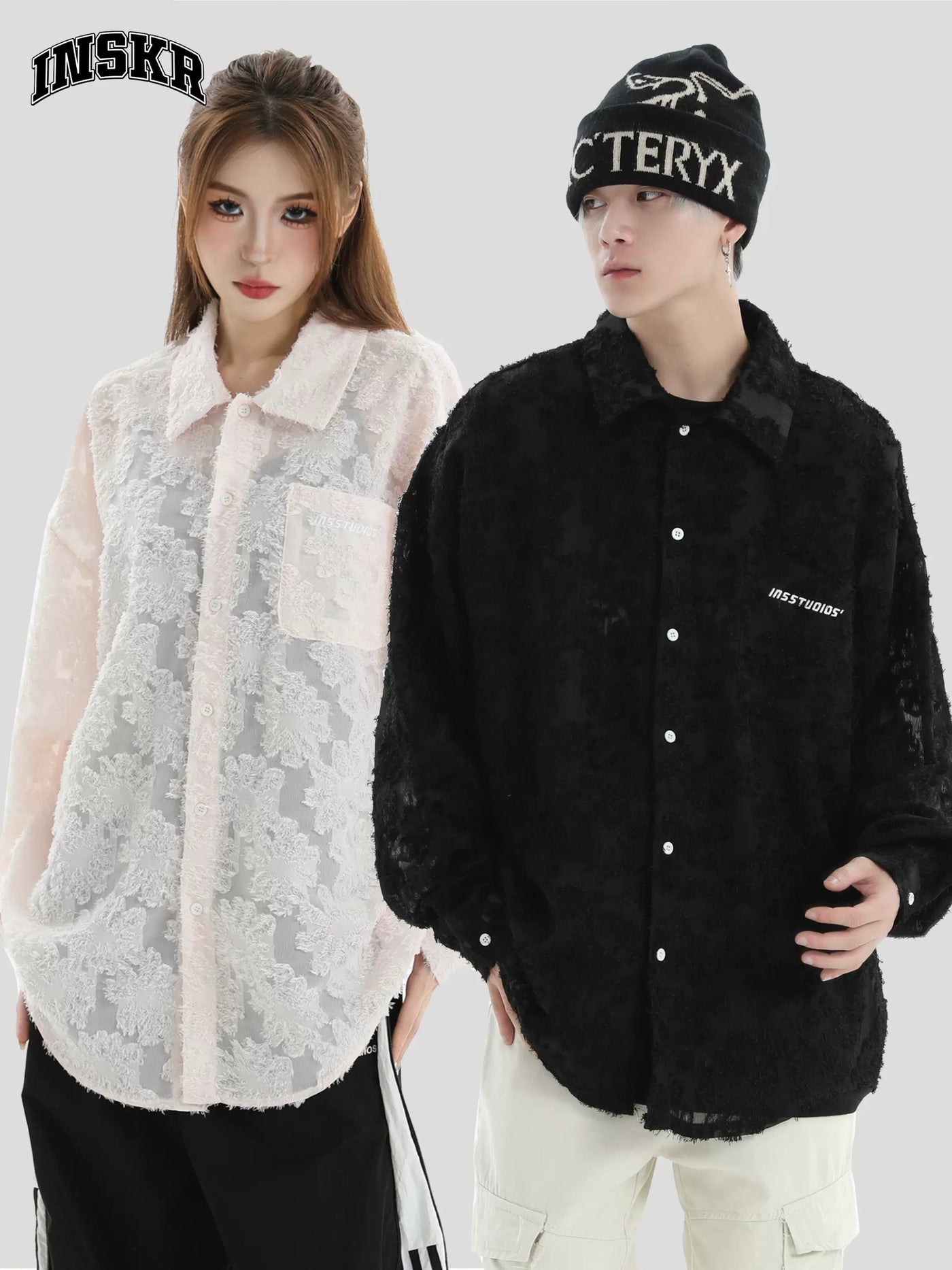 Vintage Frayed Texture Shirt Korean Street Fashion Shirt By INS Korea Shop Online at OH Vault
