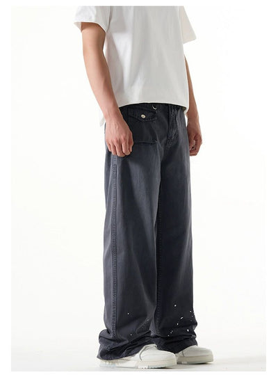 Faded Paint-Splashed Jeans Korean Street Fashion Jeans By A PUEE Shop Online at OH Vault