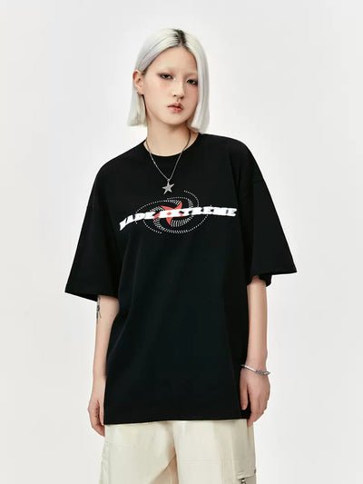 Logo and Propeller Print T-Shirt Korean Street Fashion T-Shirt By Made Extreme Shop Online at OH Vault