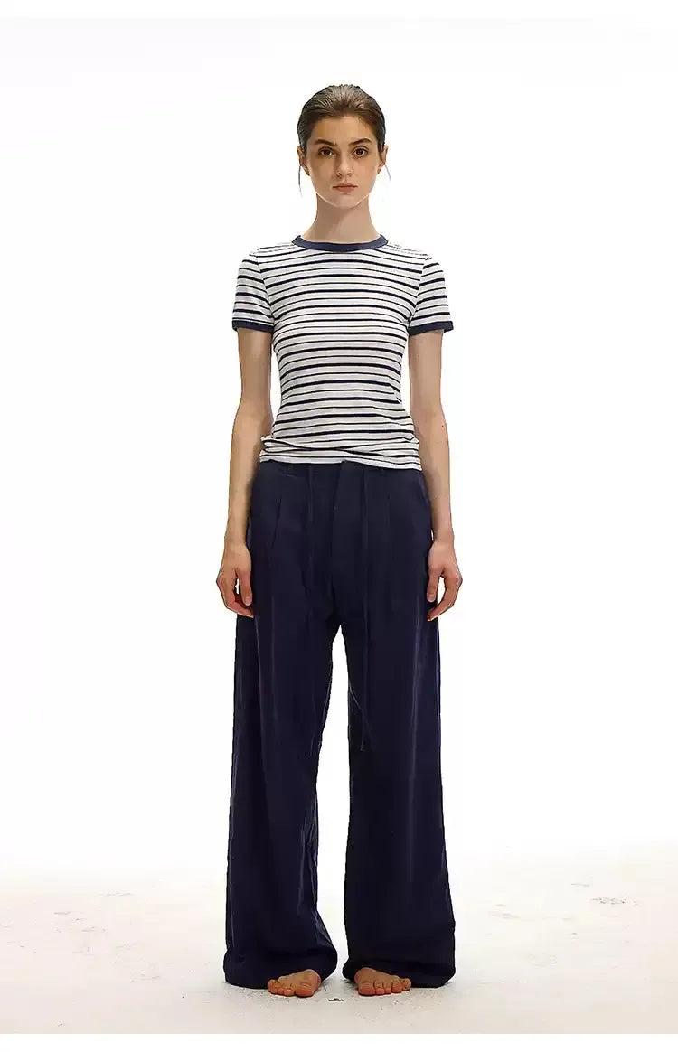 Linen Blend Drawstring Comfy Pants Korean Street Fashion Pants By Country Moment Shop Online at OH Vault