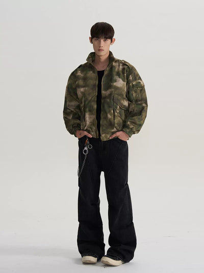 Camouflage Multi-Pocket Short Jacket Korean Street Fashion Jacket By A PUEE Shop Online at OH Vault