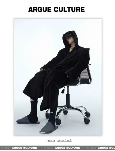 Comfy Belted Hooded Long Coat Korean Street Fashion Long Coat By Argue Culture Shop Online at OH Vault