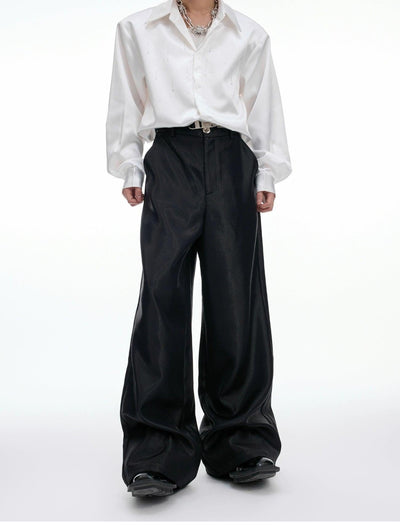 Glossy Drape Loose Fit Pants Korean Street Fashion Pants By Argue Culture Shop Online at OH Vault