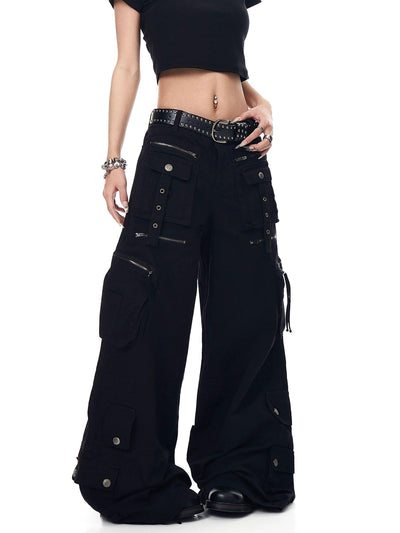 Buttoned Multiple Detail Pants Korean Street Fashion Pants By Blacklists Shop Online at OH Vault
