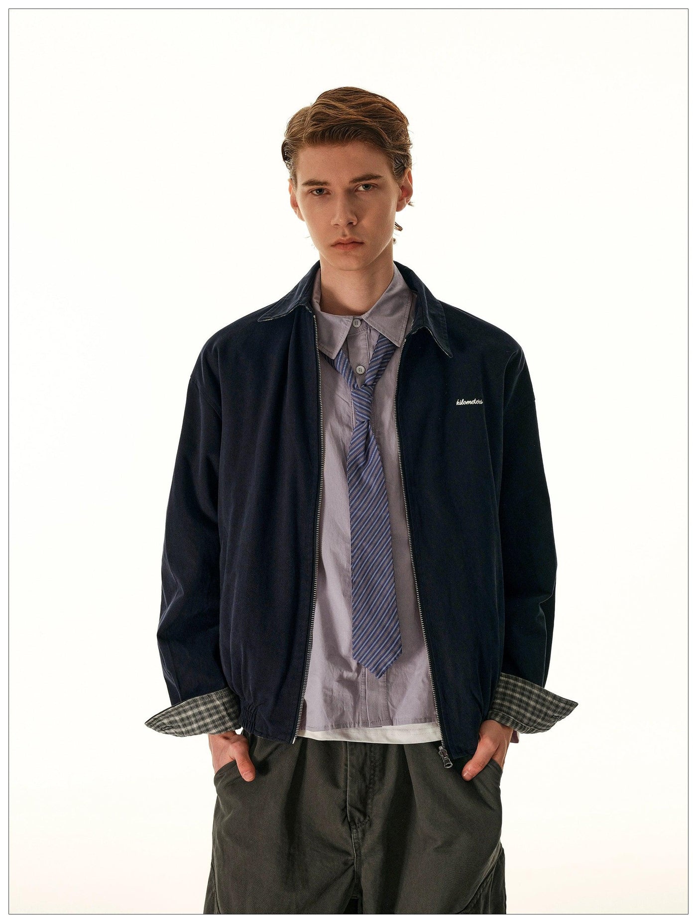 Clean Fit Reversible Plaid Jacket Korean Street Fashion Jacket By Mr Nearly Shop Online at OH Vault