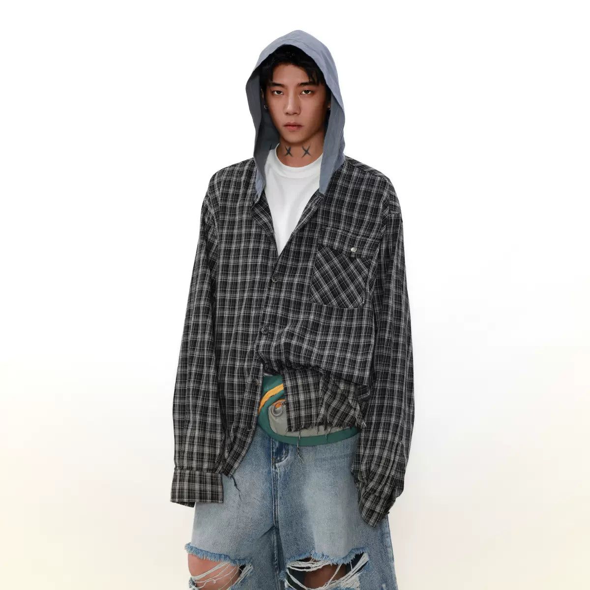 Raw Ends Gradient Fade Shirt Korean Street Fashion Shirt By Mr Nearly Shop Online at OH Vault