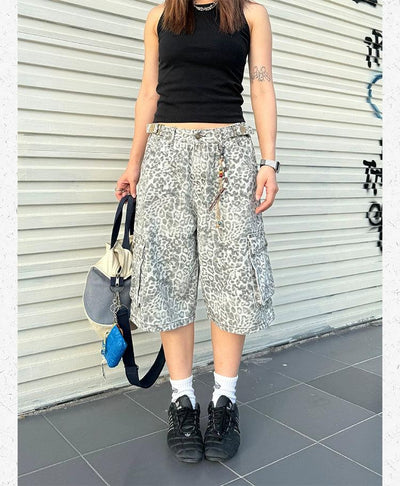 Animal Print Cargo Shorts Korean Street Fashion Shorts By Made Extreme Shop Online at OH Vault