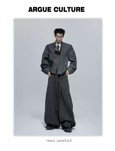 Multiple Buttoned Boxy Fit Twill Blazer Korean Street Fashion Blazer By Argue Culture Shop Online at OH Vault