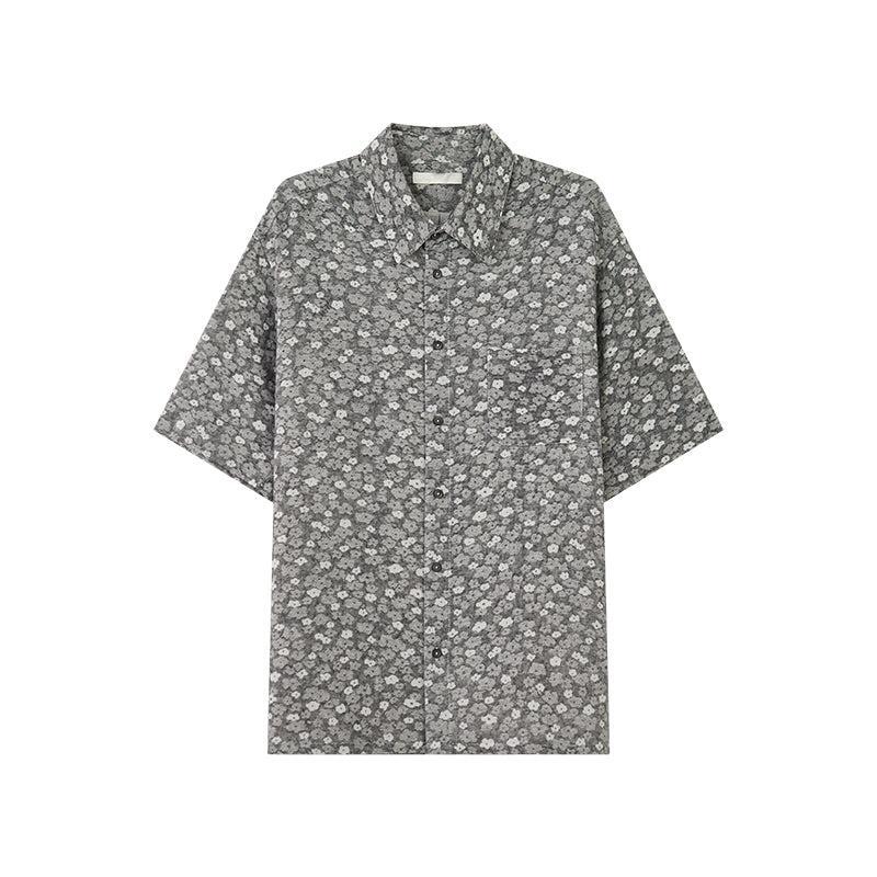 Floral Textured Reversible Shirt Korean Street Fashion Shirt By Opicloth Shop Online at OH Vault