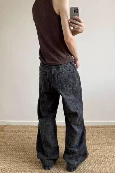 Washed Classic Bootcut Jeans Korean Street Fashion Jeans By A PUEE Shop Online at OH Vault