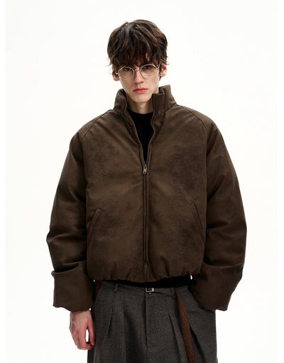 Micro Suede Padded Bomber Jacket Korean Street Fashion Jacket By MaxDstr Shop Online at OH Vault