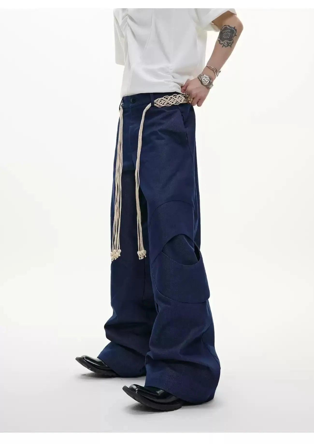 Belted Strap Structured Jeans Korean Street Fashion Jeans By Argue Culture Shop Online at OH Vault