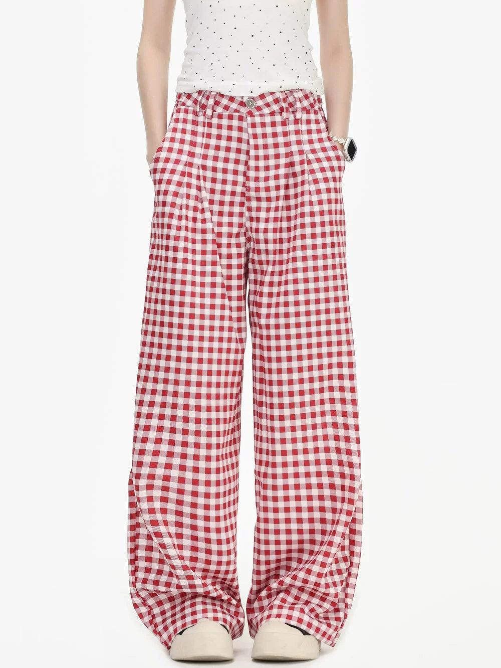 Checkered Regular Fit Pants Korean Street Fashion Pants By INS Korea Shop Online at OH Vault