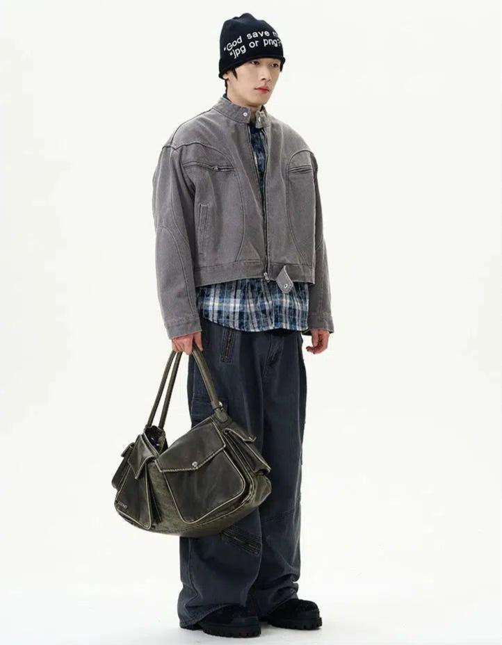 Washed Wide-Leg Cargo Pants Korean Street Fashion Pants By 77Flight Shop Online at OH Vault