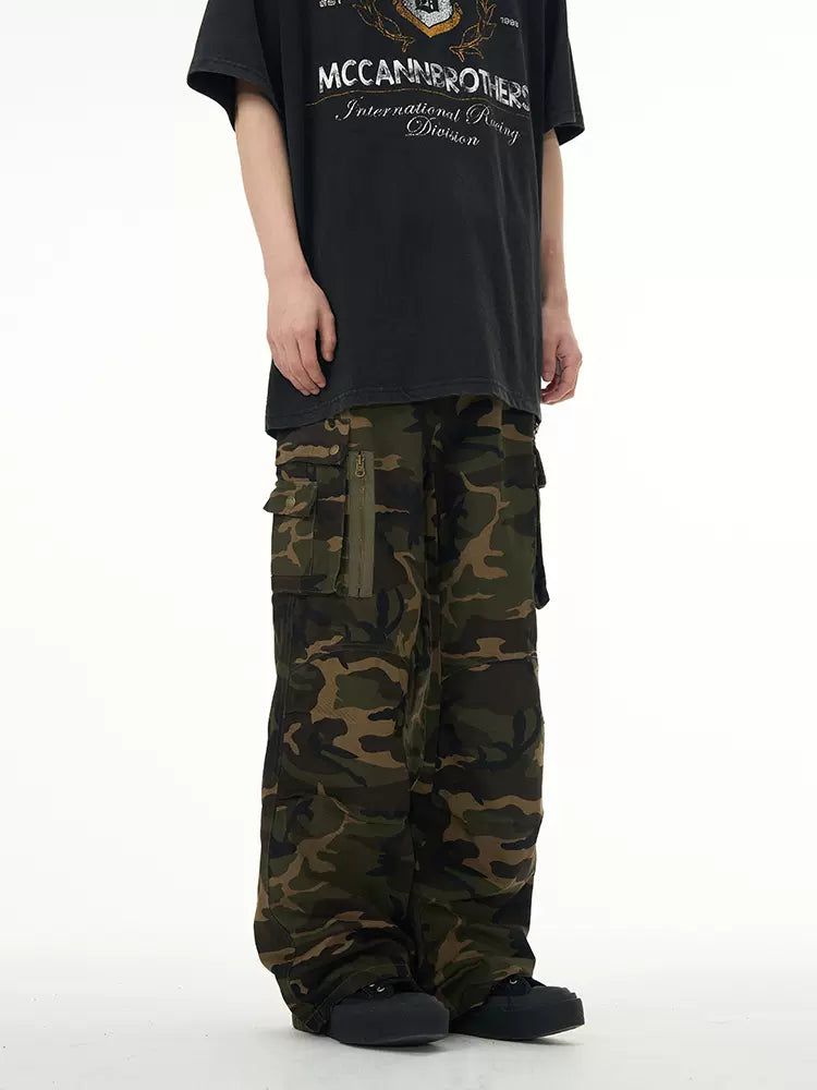 Camouflage Regular Fit Pants Korean Street Fashion Pants By 77Flight Shop Online at OH Vault