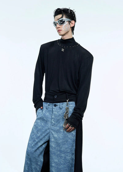 Neck Metal Circles Mockneck Korean Street Fashion Mockneck By Argue Culture Shop Online at OH Vault