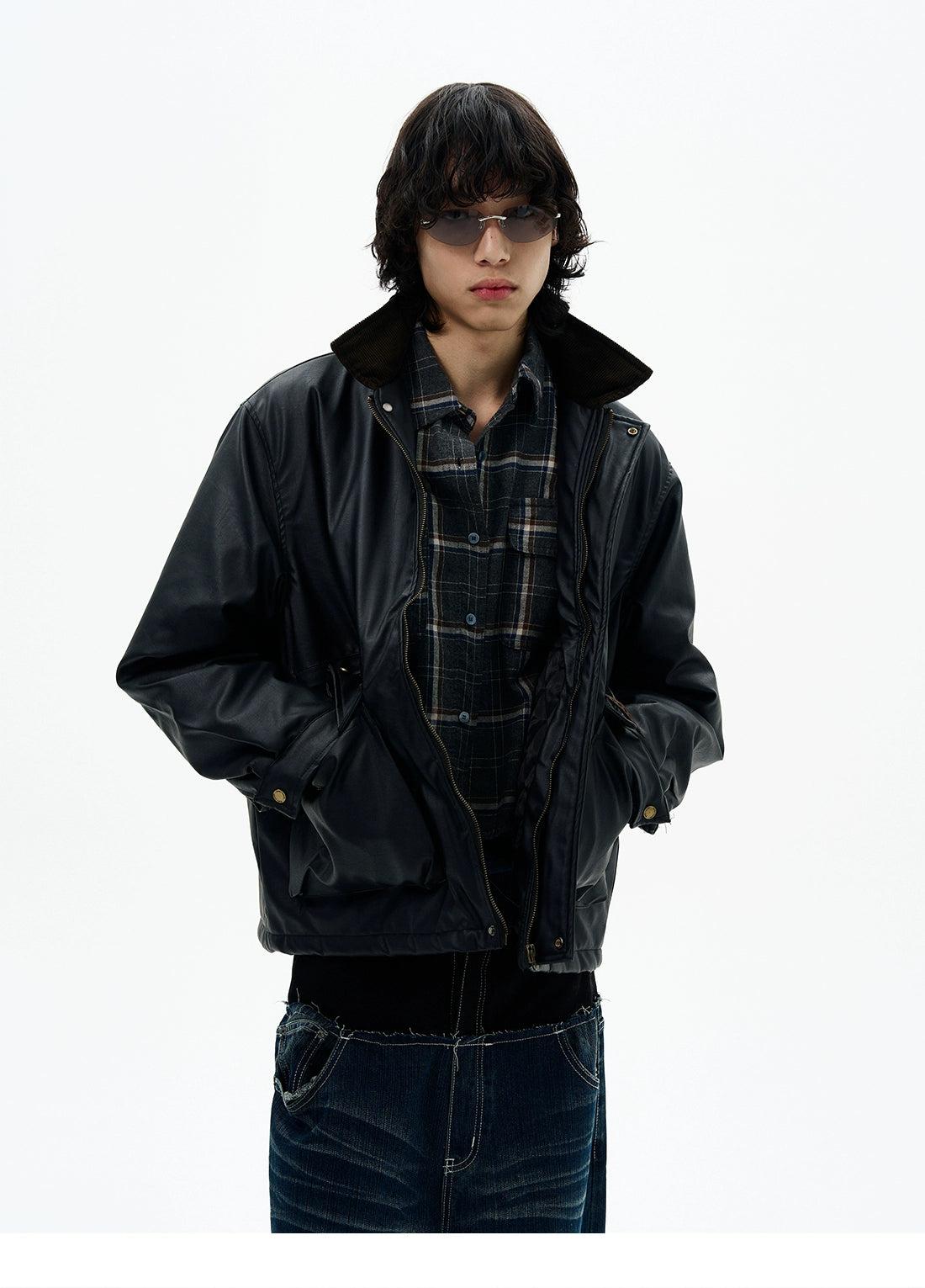Wax-Coated Functional Pocket Jacket Korean Street Fashion Jacket By 77Flight Shop Online at OH Vault