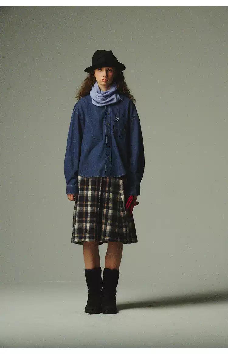Buttoned Versatile Denim Shirt Korean Street Fashion Shirt By Country Moment Shop Online at OH Vault