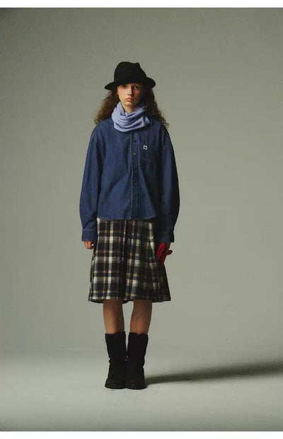 Buttoned Versatile Denim Shirt Korean Street Fashion Shirt By Country Moment Shop Online at OH Vault