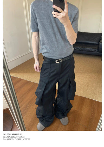 Waffle Textured Cargo Pants Korean Street Fashion Pants By MaxDstr Shop Online at OH Vault