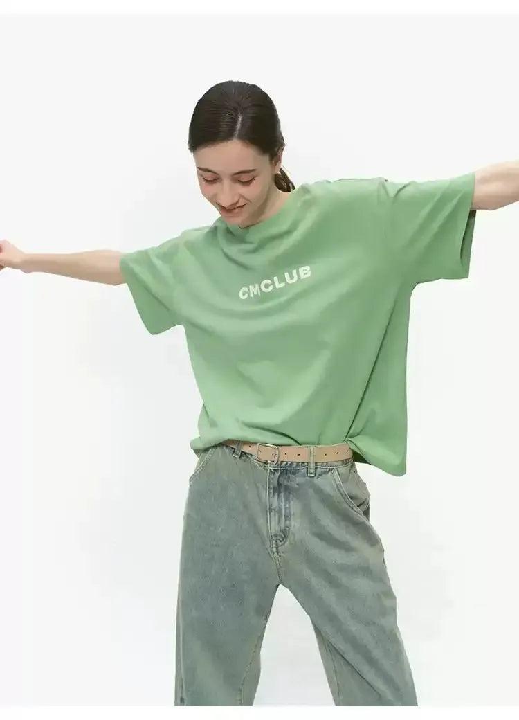 Text Print Casual T-Shirt Korean Street Fashion T-Shirt By Country Moment Shop Online at OH Vault