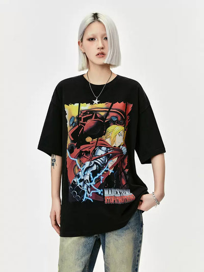 Anime Graphic Detail T-Shirt Korean Street Fashion T-Shirt By Made Extreme Shop Online at OH Vault