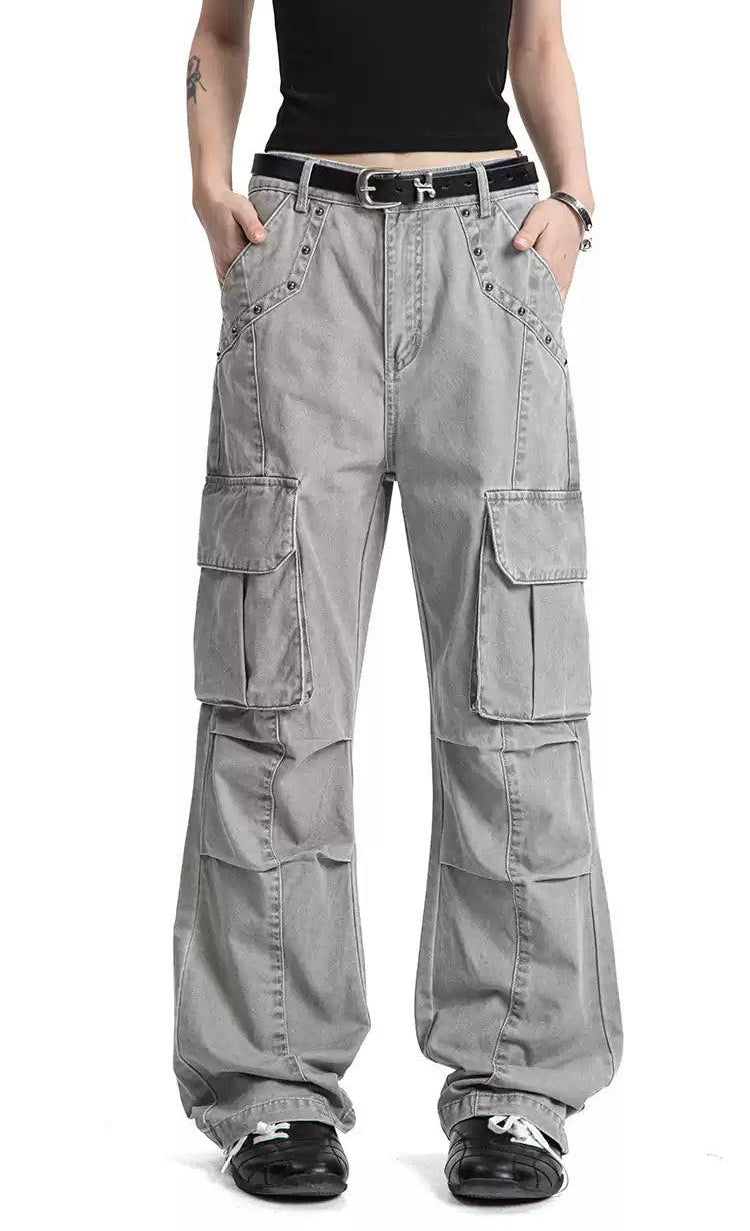 Versatile Multi-Details Cargo Jeans Korean Street Fashion Jeans By Made Extreme Shop Online at OH Vault