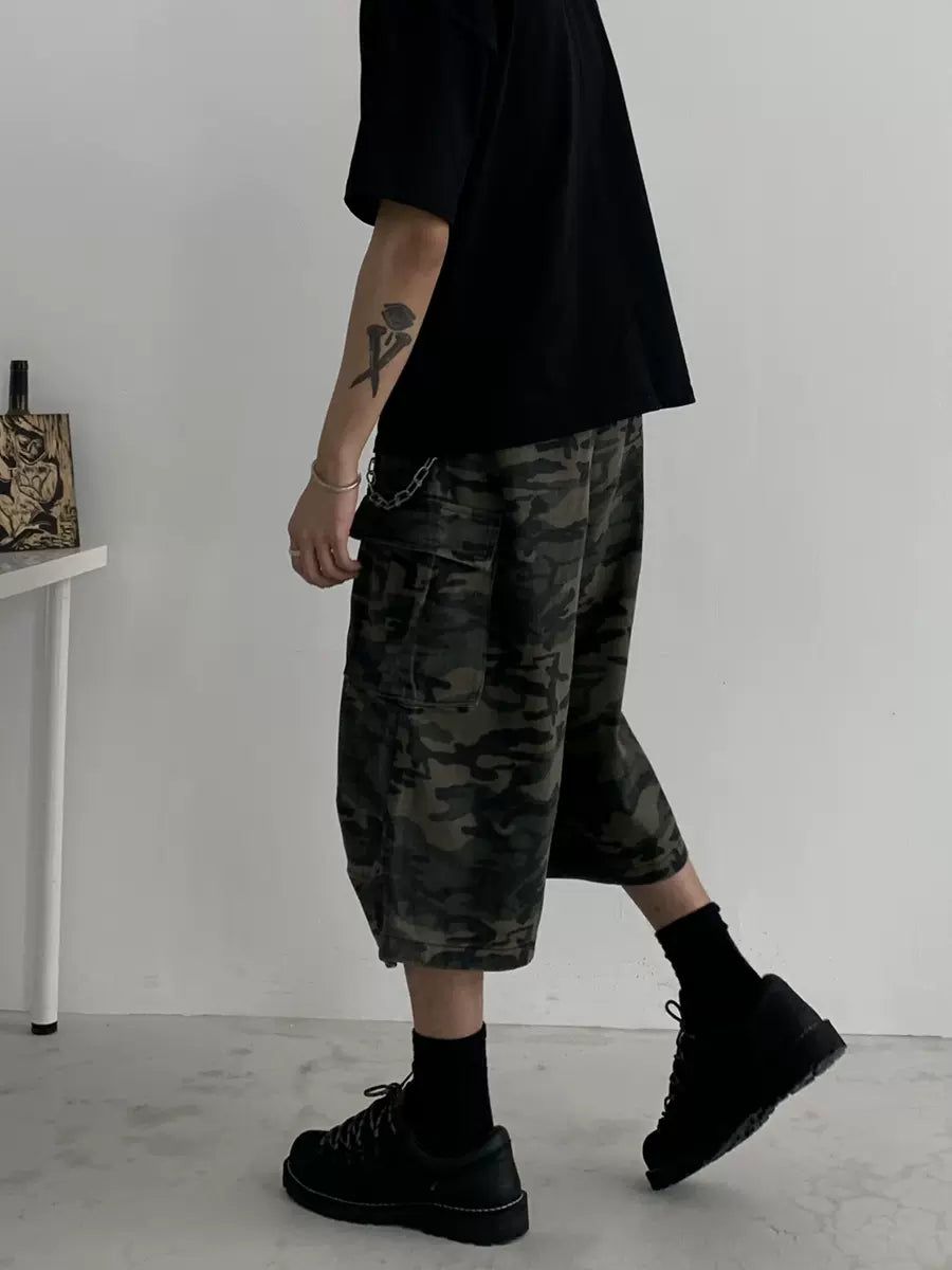 Cargo Style Camouflage Denim Shorts Korean Street Fashion Shorts By In Knots Shop Online at OH Vault