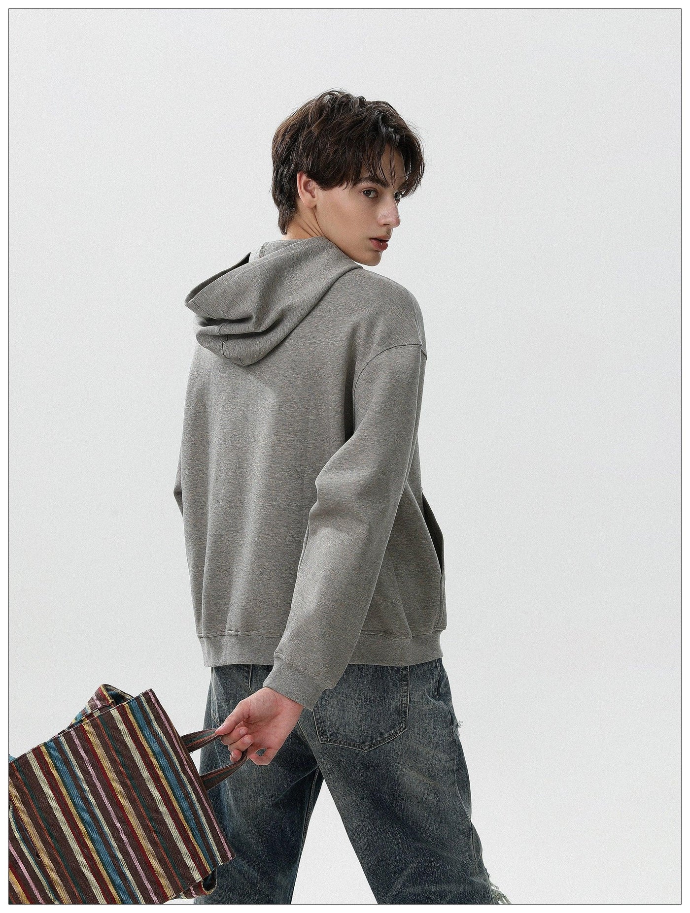 Dual-End Zip-Up Hoodie Korean Street Fashion Hoodie By Mr Nearly Shop Online at OH Vault