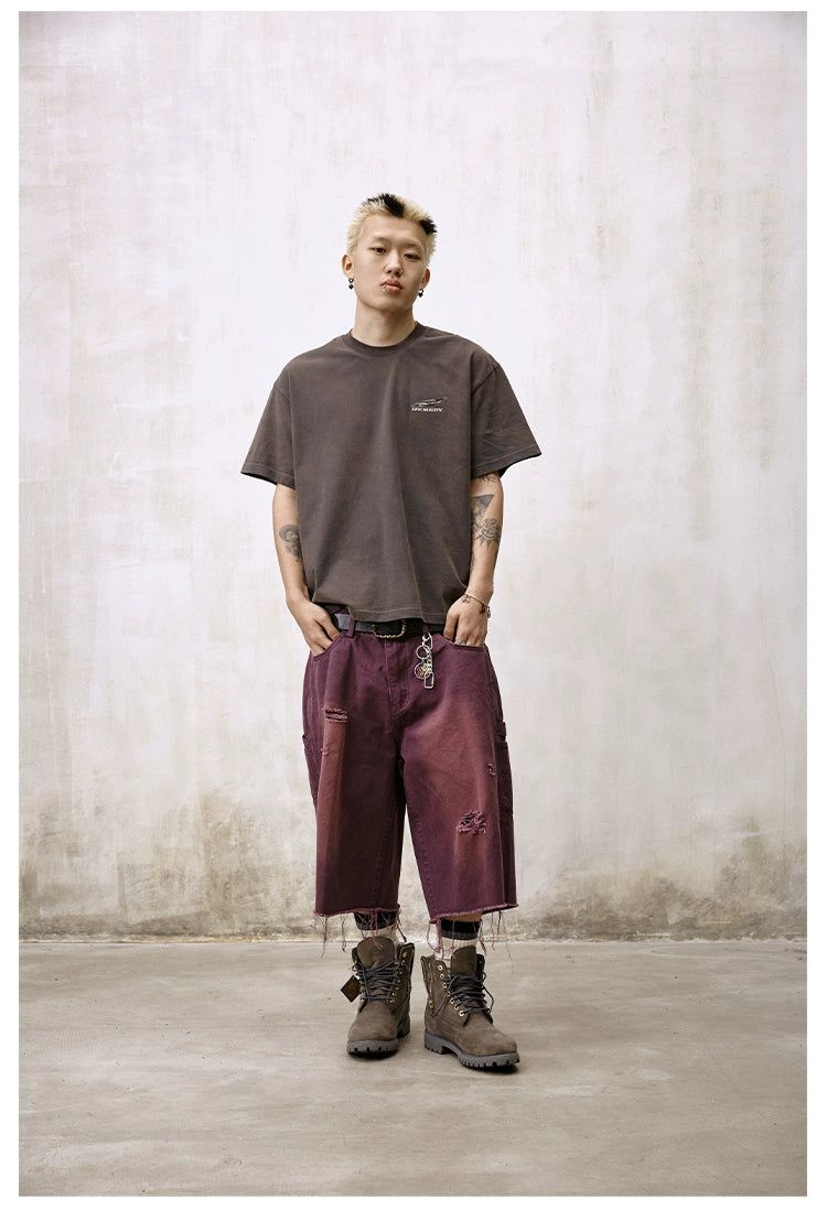 Washed Boxy Cut T-Shirt Korean Street Fashion T-Shirt By Remedy Shop Online at OH Vault