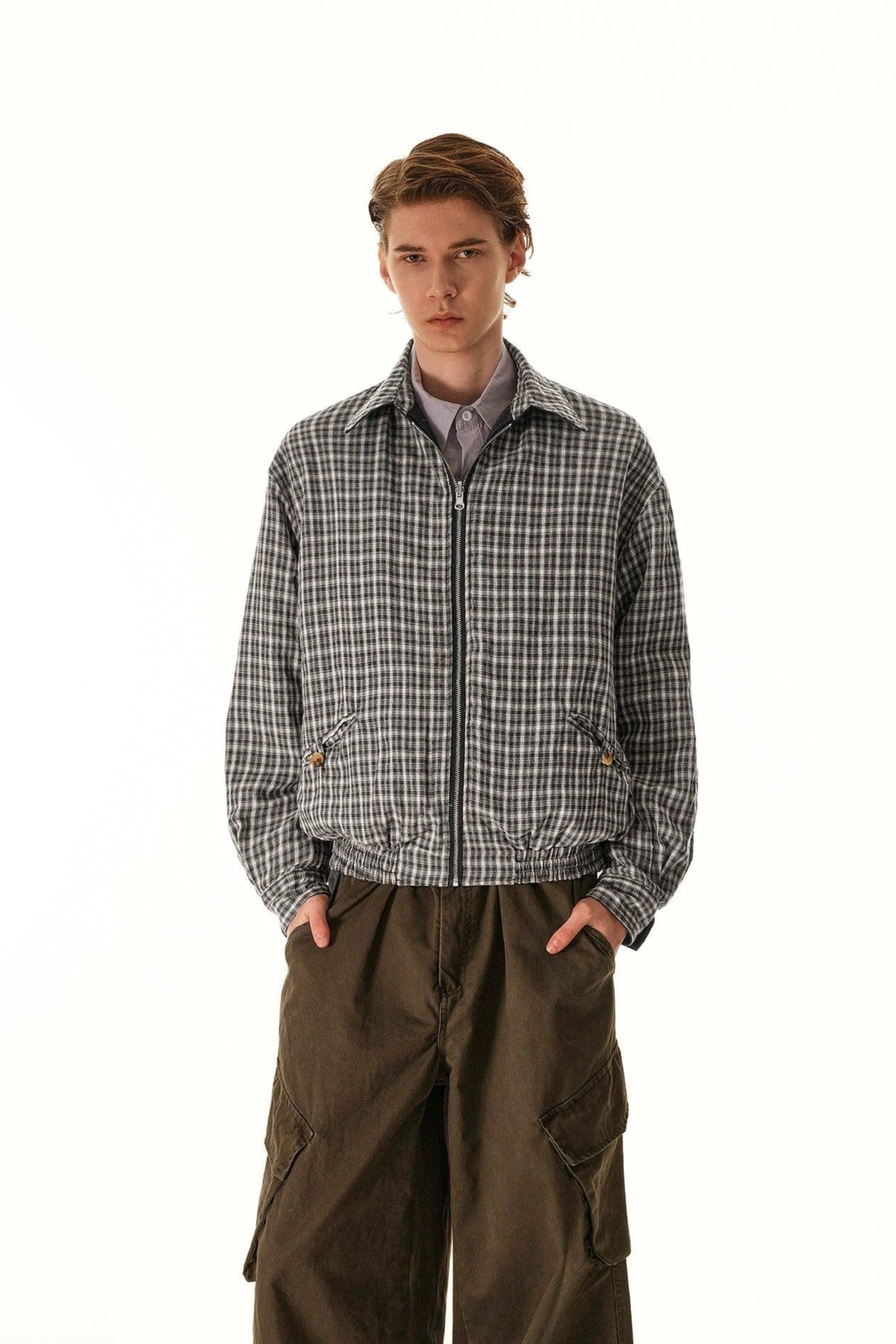 Clean Fit Reversible Plaid Jacket Korean Street Fashion Jacket By Mr Nearly Shop Online at OH Vault