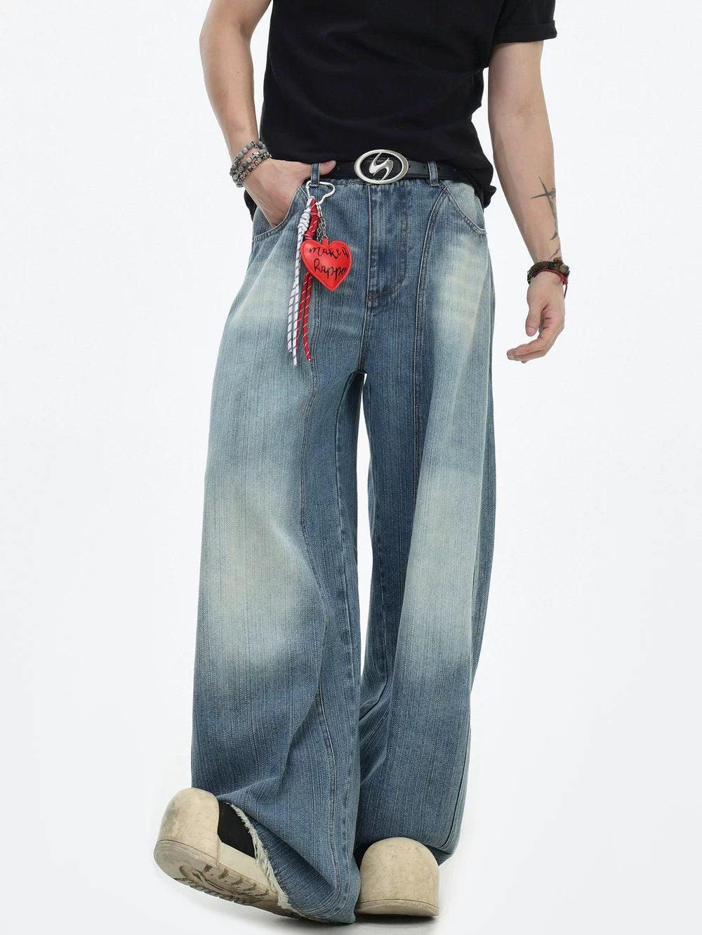 Washed Raw Edge Jeans Korean Street Fashion Jeans By INS Korea Shop Online at OH Vault