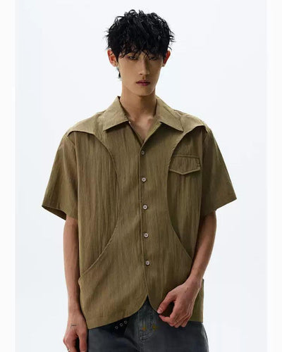 Structured & Layered Shirt Korean Street Fashion Shirt By A PUEE Shop Online at OH Vault