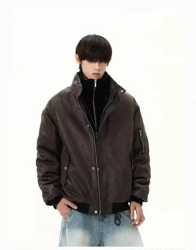 Two-Piece Stand Collar Jacket Korean Street Fashion Jacket By A PUEE Shop Online at OH Vault