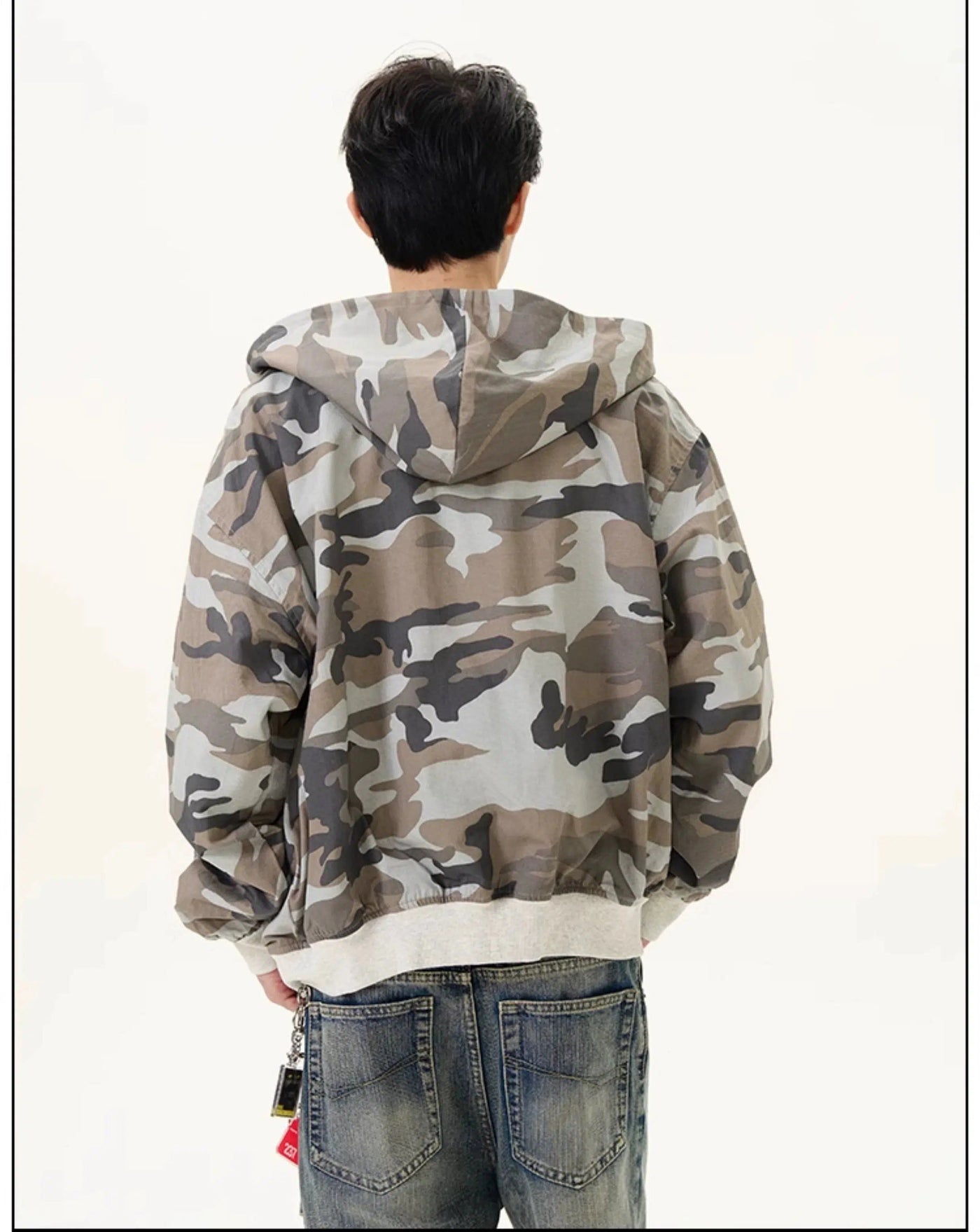 Reversible Plain & Camo Zip-Up Hoodie Korean Street Fashion Hoodie By 77Flight Shop Online at OH Vault