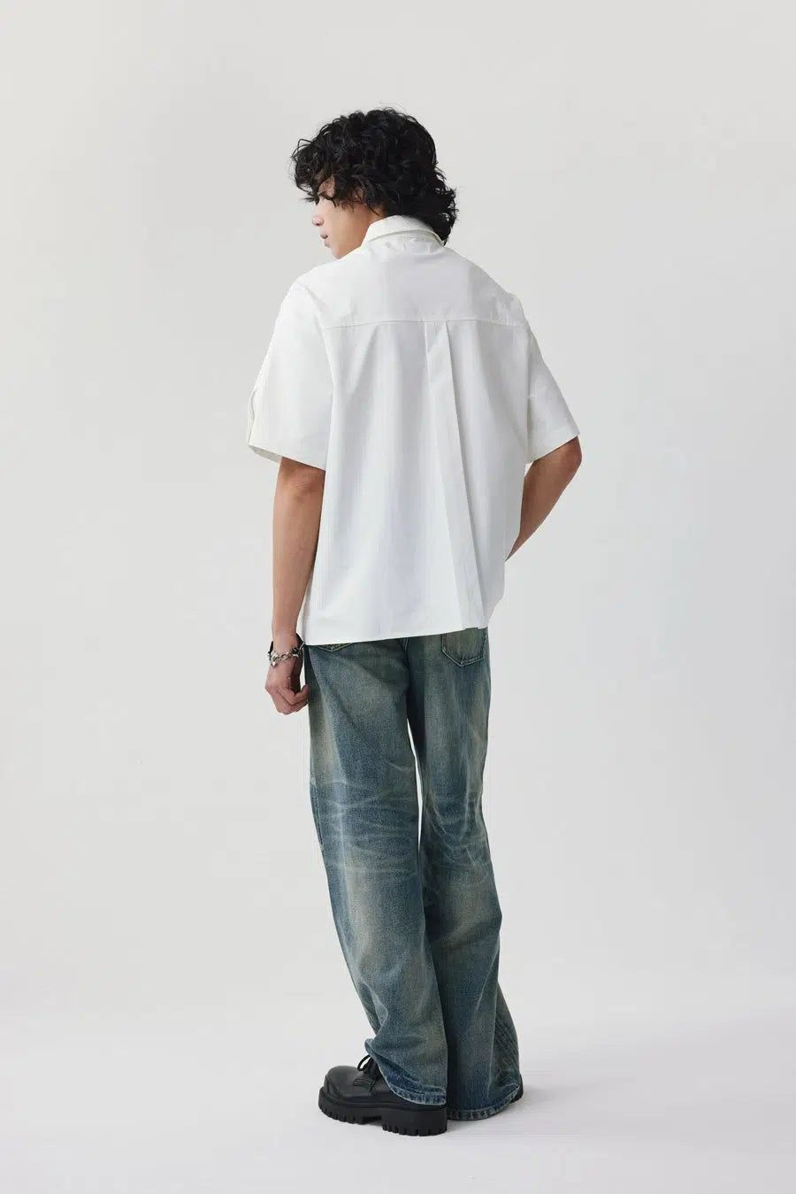 Multi-Pleats Textured Shirt Korean Street Fashion Shirt By Limpidoculus Shop Online at OH Vault