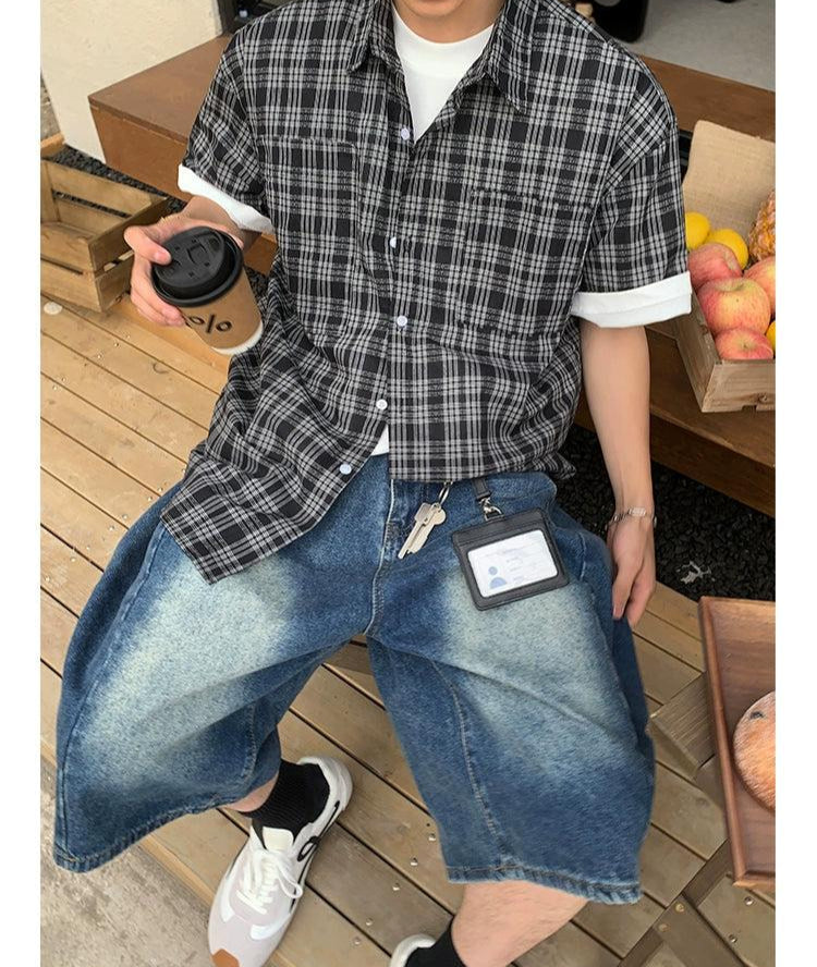 Classic Plaid Buttoned Shirt Korean Street Fashion Shirt By Poikilotherm Shop Online at OH Vault