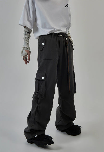Braided Strap Cargo Pants Korean Street Fashion Pants By Ash Dark Shop Online at OH Vault