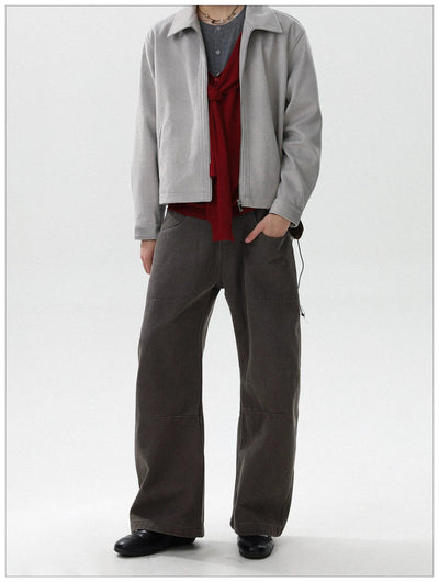 Washed Straight Carpenter Pants Korean Street Fashion Pants By Mr Nearly Shop Online at OH Vault