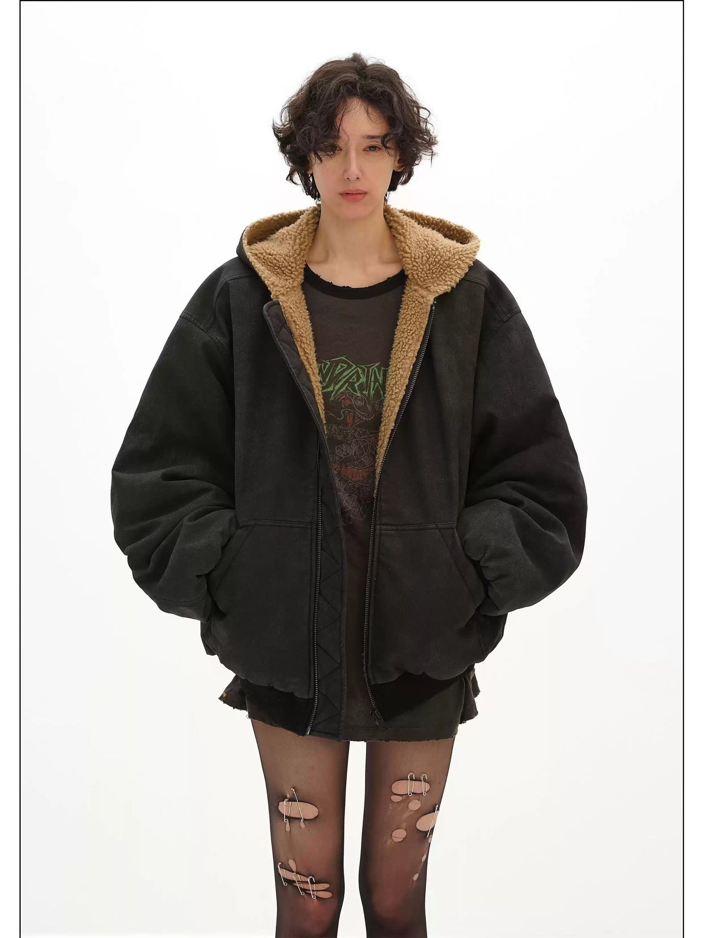 Reversible Fleece Jacket Korean Street Fashion Jacket By Mason Prince Shop Online at OH Vault