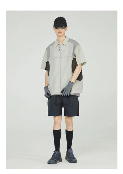Dual Zip Spliced Shirt Korean Street Fashion Shirt By Decesolo Shop Online at OH Vault