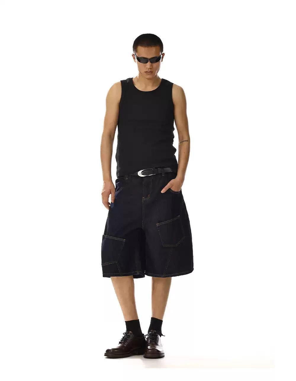 Scattered Pockets Denim Shorts Korean Street Fashion Shorts By MEBXX Shop Online at OH Vault
