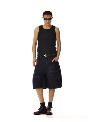 Scattered Pockets Denim Shorts Korean Street Fashion Shorts By MEBXX Shop Online at OH Vault